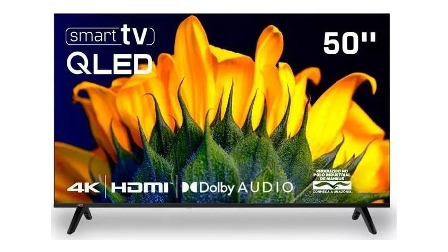 Smart Tv Hq Qled 50 Polegadas Hq-Qled50sm 4K Wi-Fi Bluetooth, Dolby Audio, Apps, Netflix, YouTube e Prime Video, 3 Hdmi