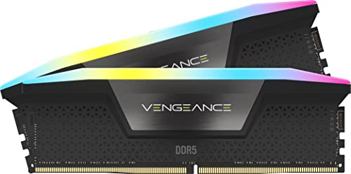 Memória Corsair Vengeance RGB - 32GB (2x16GB), DDR5, 5200Mhz, C40, Preto