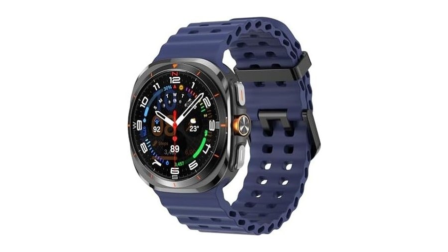 Sodhad Pulseira de silicone macio para Samsung Galaxy Watch Ultra de 47 mm masculina e feminina, pulseira esportiva respirável para Galaxy Watch Ultra 7 de 47 mm