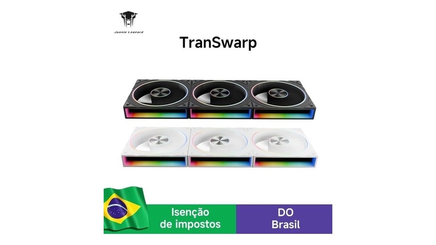 Kits Fans 3 em 1, 360mm Argb Jungle Leopard Transwarp