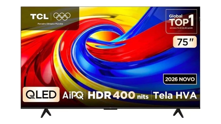 Smart Tv 75 4K Qled Google Tv até 120Hz Dolby Vision Atmos Tcl