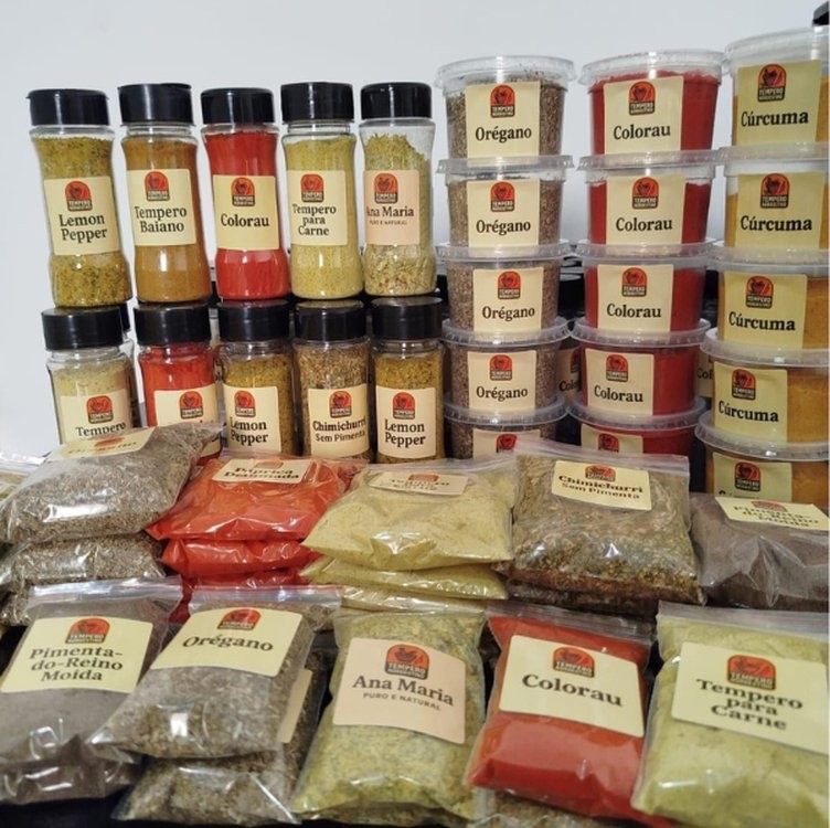 Kit com 20 Temperos e Condimentos Naturais em Sachês Sem conservantes Envio Rápido