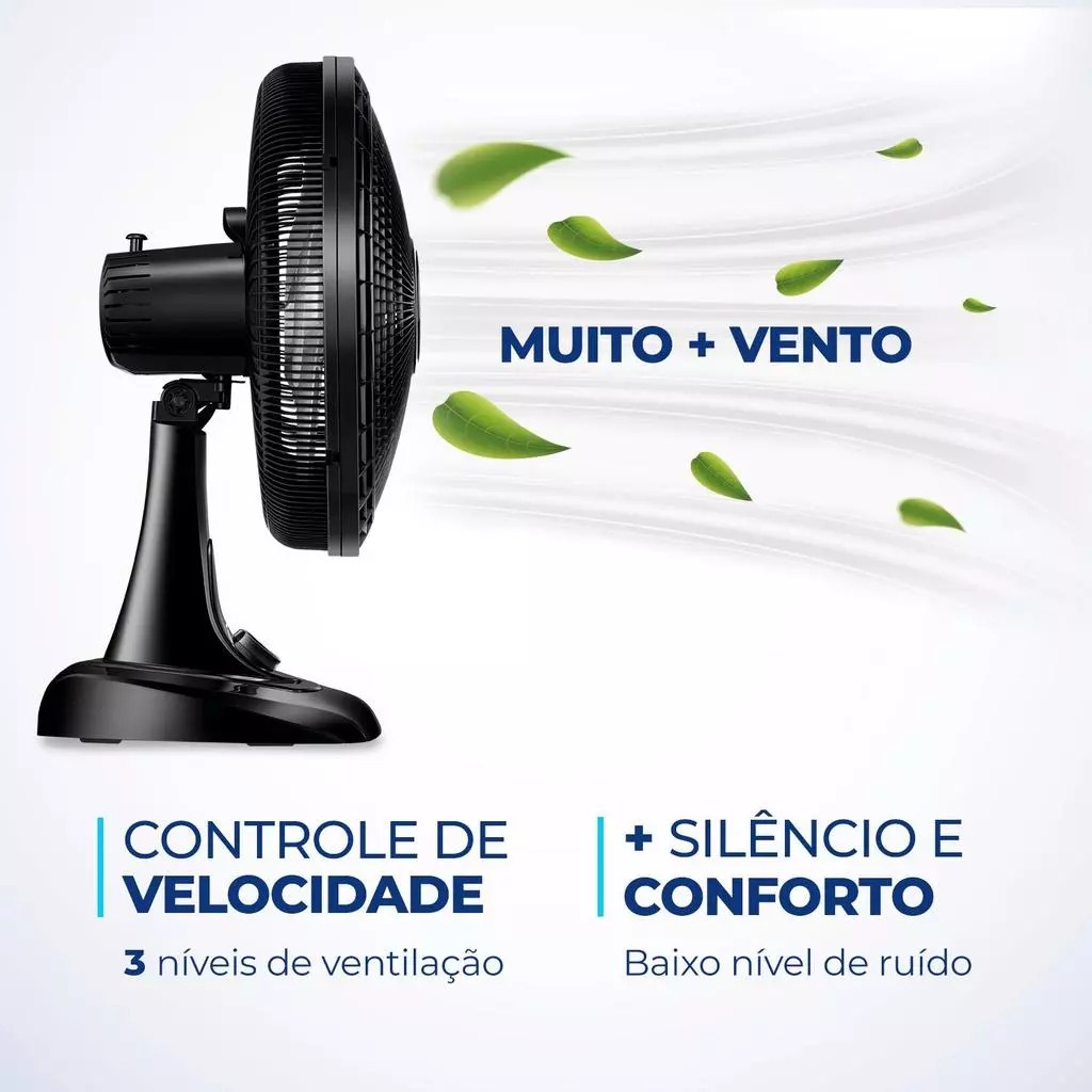 Ventilador de Mesa 40Cm 6 Pás Preto Mondial VSP40 127V
