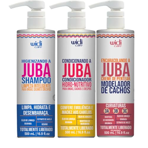 Kit Juba Shampoo, Condicionador e Encaracolando, 500ml Cada (3 itens)