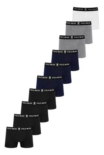 Kit com 10 Cuecas Polo Wear Sem Costura de Algodão