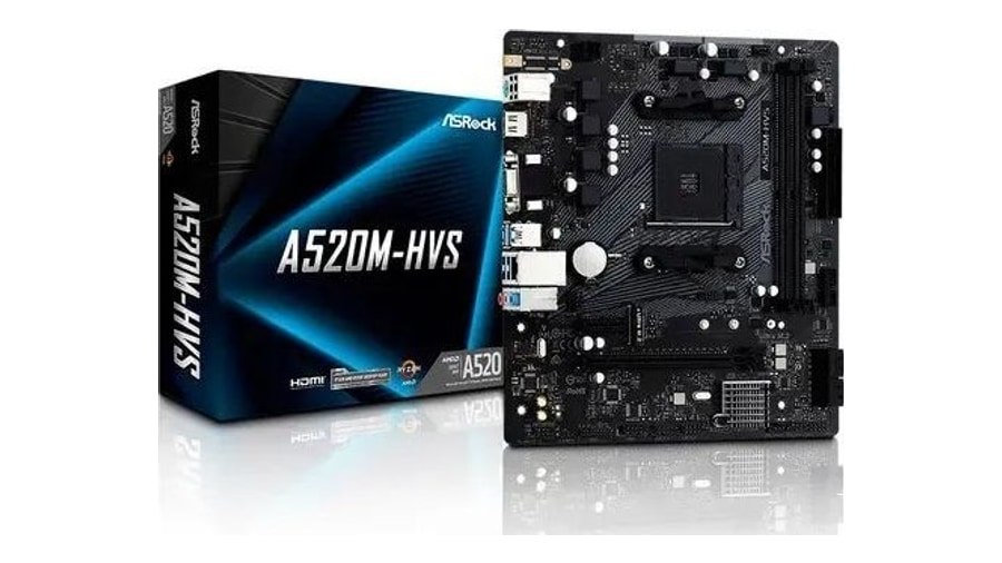 Placa Mae Amd Am4 A520 2xddr4 Hdmi/vga A520m-hvs Asrock