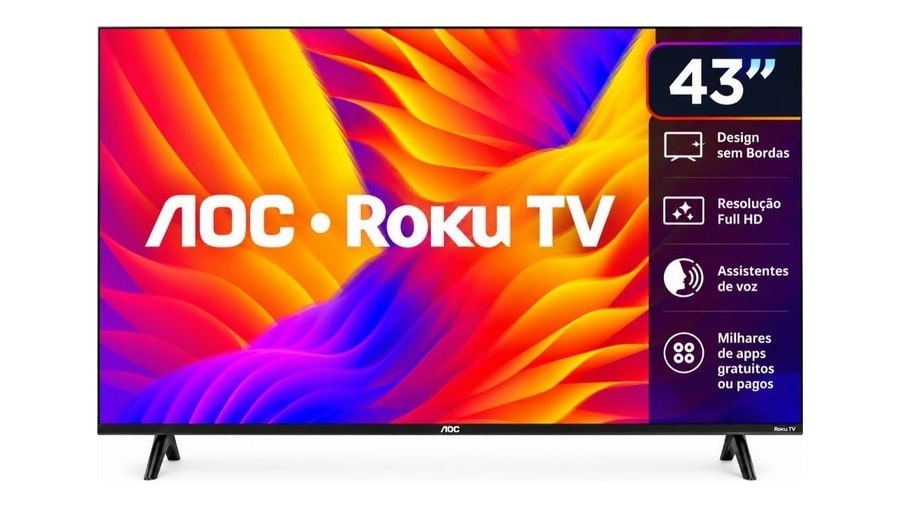 Smart Tv Aoc 43" Full Hd Led Roku Wi-Fi Usb Hdmi 43S5155/78G