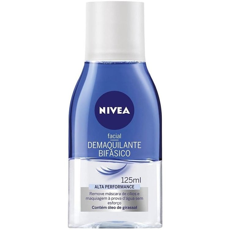 NIVEA Demaquilante Bifásico 125ml, Remove Maquiagem à Prova D'água, Protege Cílios, Gentil com a Pele