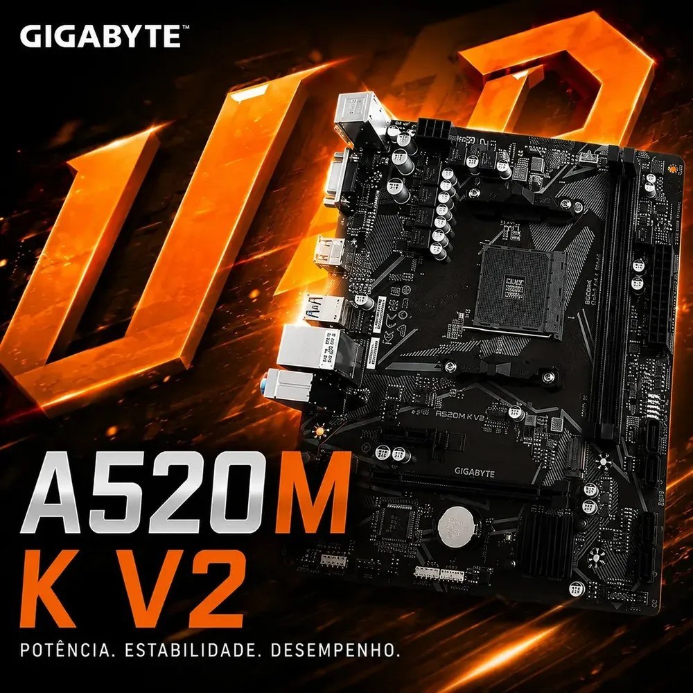 Placa mãe Gigabyte Ultra Durable A520m K V2