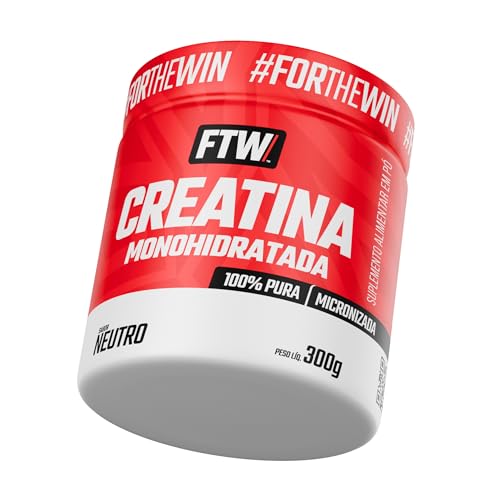 Creatina Pura 300g Pote Monohidratada FTW Sem sabor Explosão de Energia, Força e Resistência Absorção Rápida para Ganho de Massa e Performance