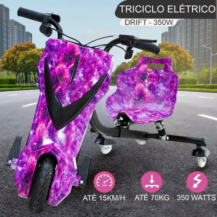 Triciclo Infantil Elétrico 6 E 8 Poleg Drift 3 Velocidades Com Luz de LED Bluetooth