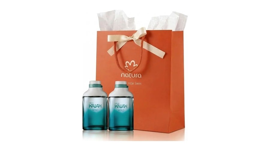 Kit Presente Kaiak Aero: 2 Unidades Deo Colônia 100ml Sacola De Presente Com Laço Tam. M