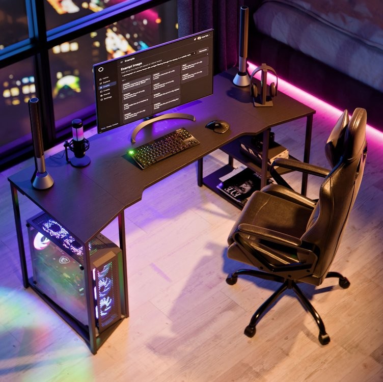 Escrivaninha Gamer APEX 160cm com Nicho para CPU