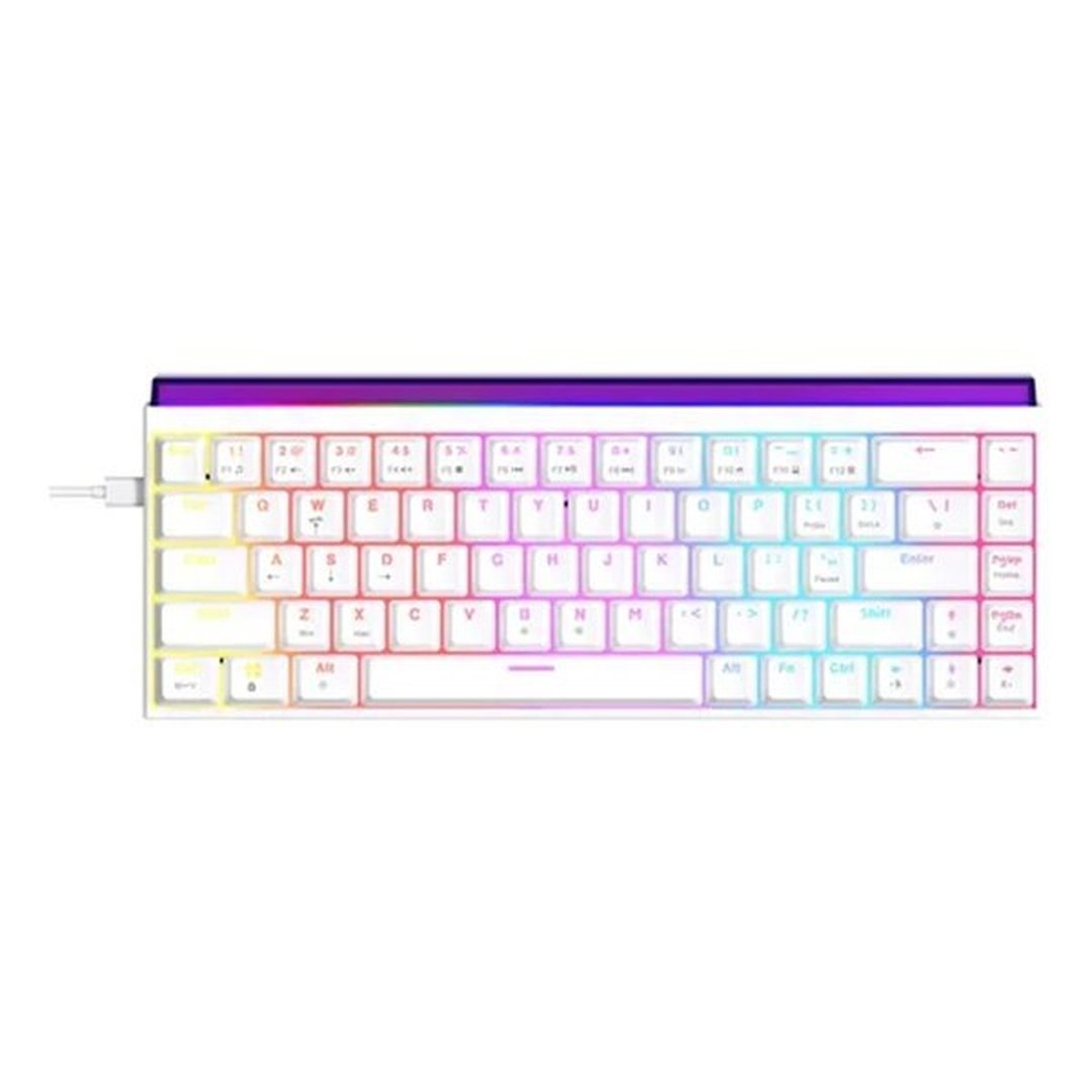 Teclado Mecânico Gamer Ajazz Nk68, Rgb, Switch Red, Keycaps Pbt, Hotswap, Branco Ajazz-Nk68-W1-Oem-Wh-R