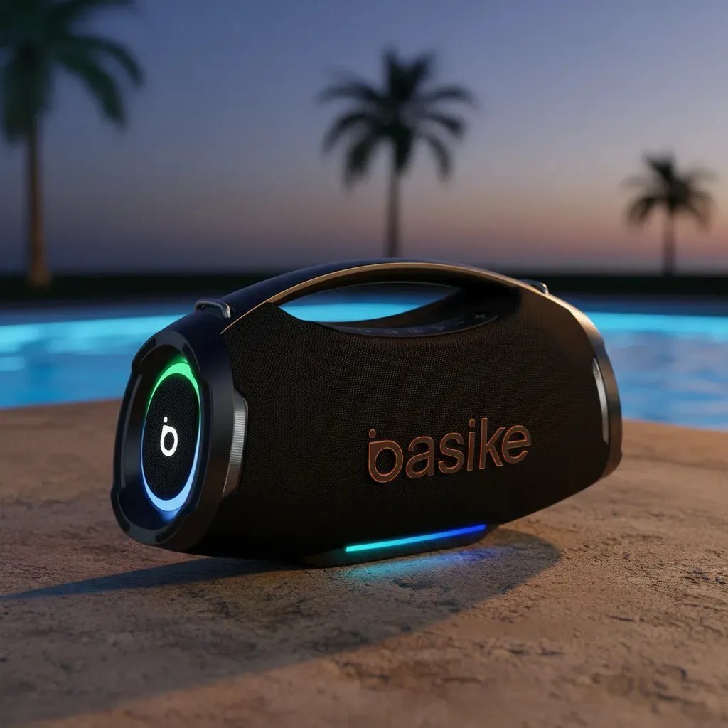 Caixa de Som Portátil Basike Bluetooth 200W Com Graves Reforçados e À Prova D'Água