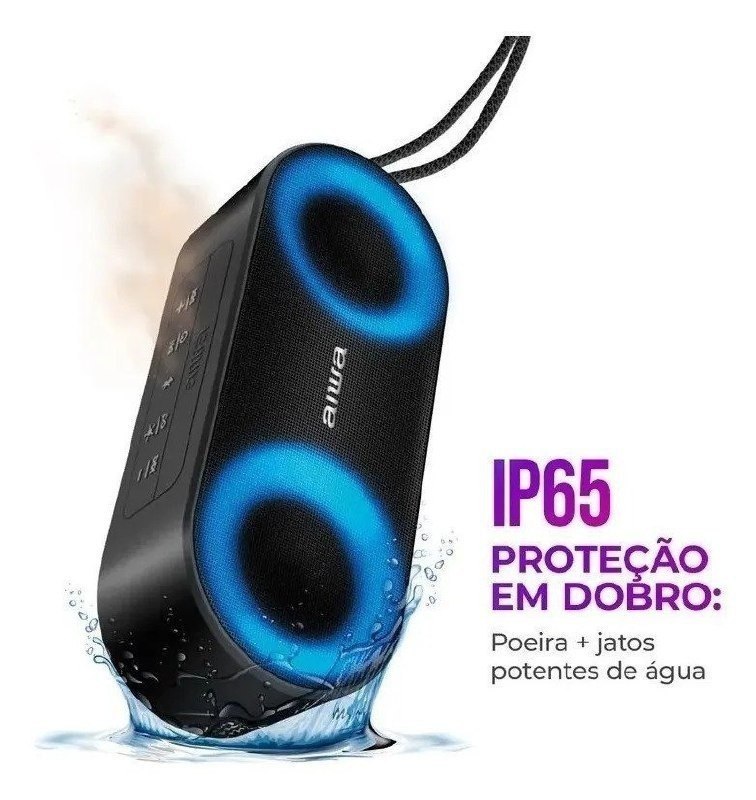 Caixa De Som Aiwa Aws-Sp-01 Speaker Bluetooth Cor Preto Aiwa