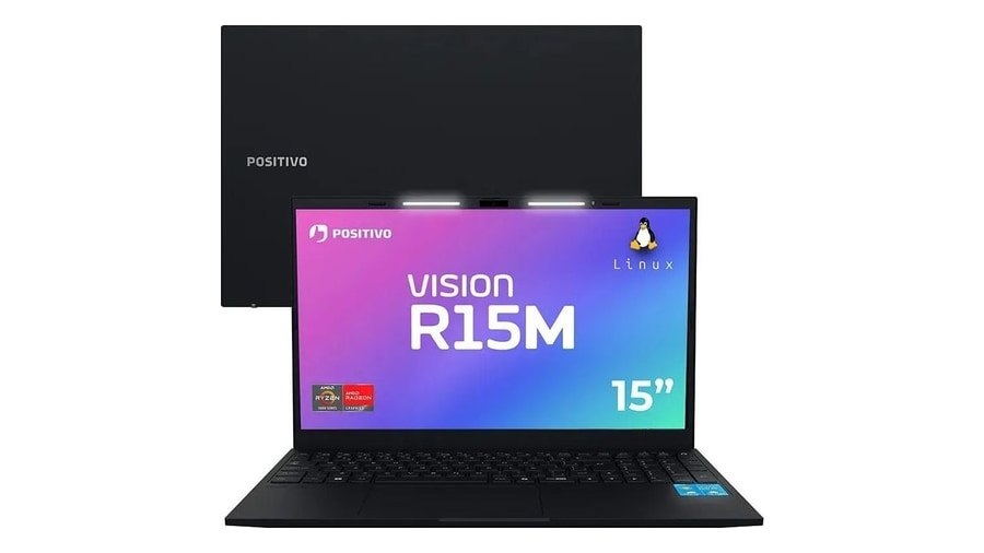 Notebook Positivo Vision R15m Amd Ryzen 3-7330U Linux 8Gb Ram 256Gb Ssd Wi-Fi 6 Tela 15” Full Hd Ips Antirreflexo Minitela Permite upgrade de memória Ram e Ssd Preto
