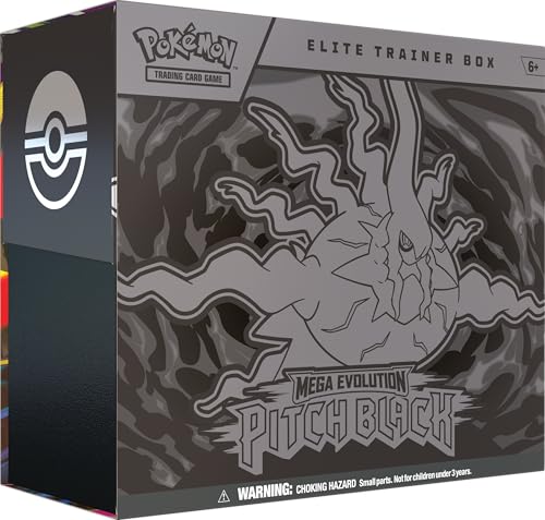 Pokémon TCG: Mega Evolution Pitch Black Elite Trainer Box Inglês, Jogo de Cartas