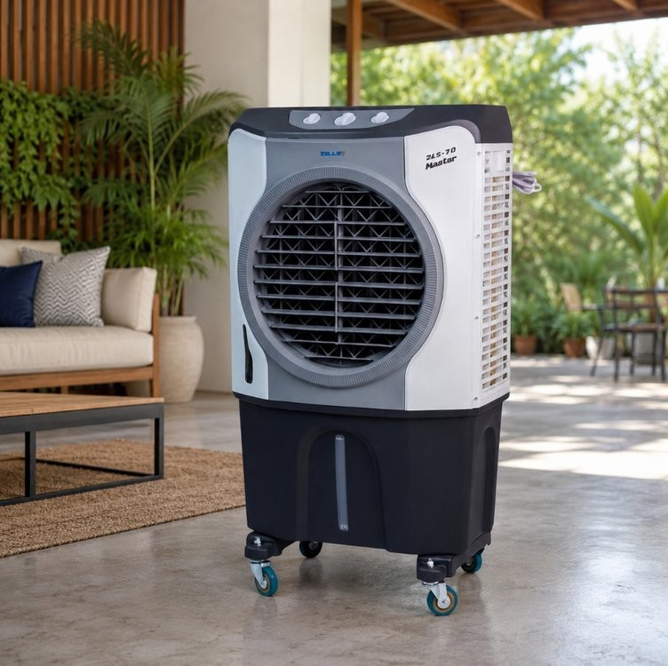 Climatizador De Ar Portátil 8/20/30/45/60/70 Litros 127/220v Zellox 3 Velocidades C/ Rodas Reservatório Gelo Econômico.