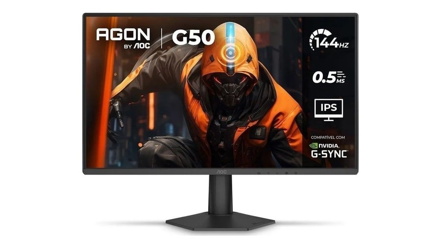 Monitor Gamer AOC AGON G50 24" 144Hz 0,5ms IPS HDR10 G-SYNC 24G50F Preto