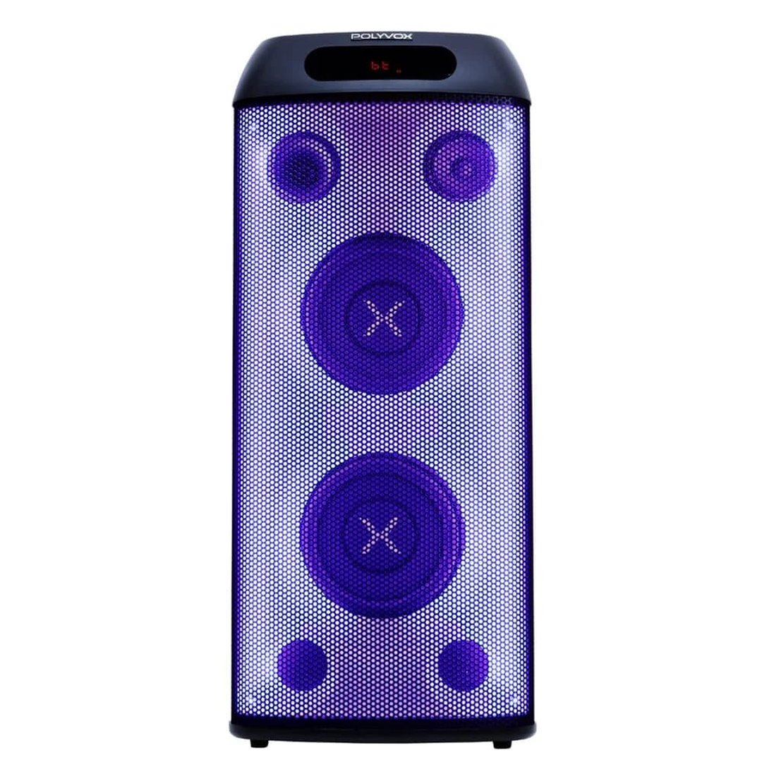 Torre de Som Amplificada Polyvox, TWS, 3 Vias, Full LED, 800W, Bluetooth, Bivolt, Preto XT-660T
