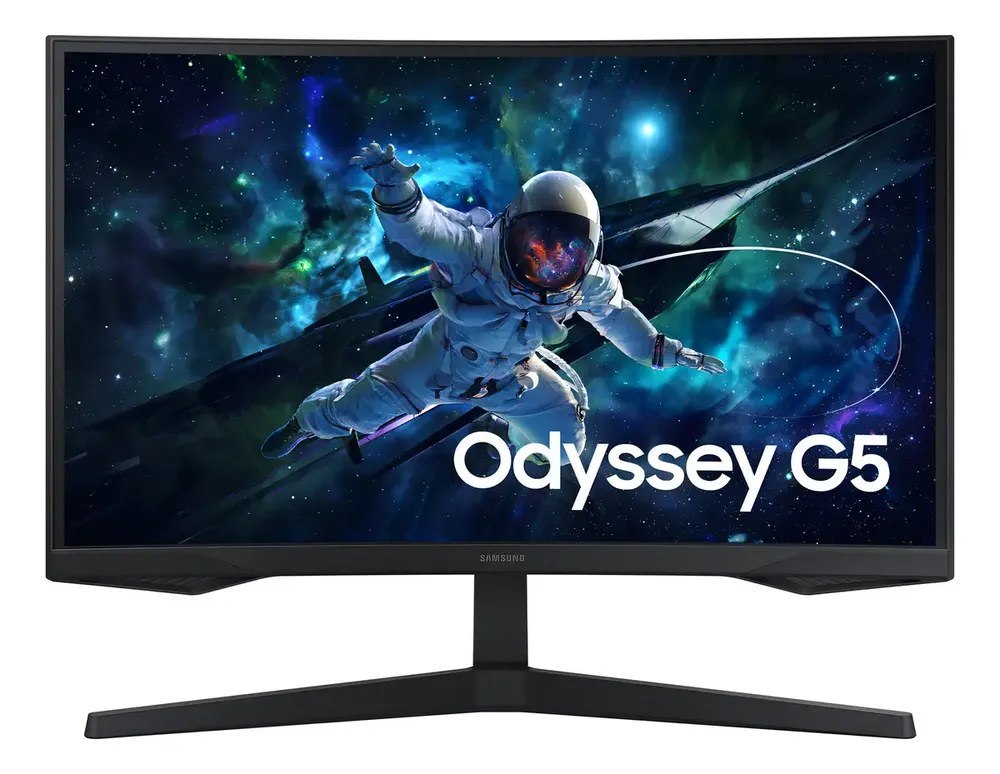 Monitor Curvo Samsung 27 G55c Odyssey G5 Qhd 165 hz, cor preto