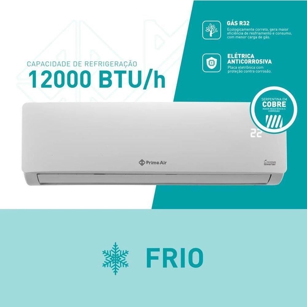 Ar Condicionado Split Inverter 12000 Btu/h Prime Air Frio 12Fc 220V