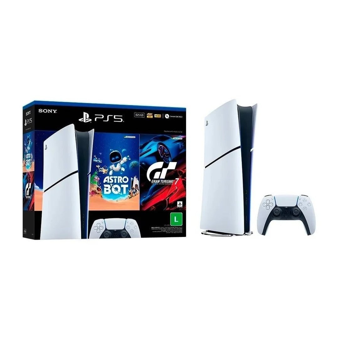 Console Sony PlayStation 5, SSD 825GB, Controle Sem Fio DualSense + 2 Jogos Digitais