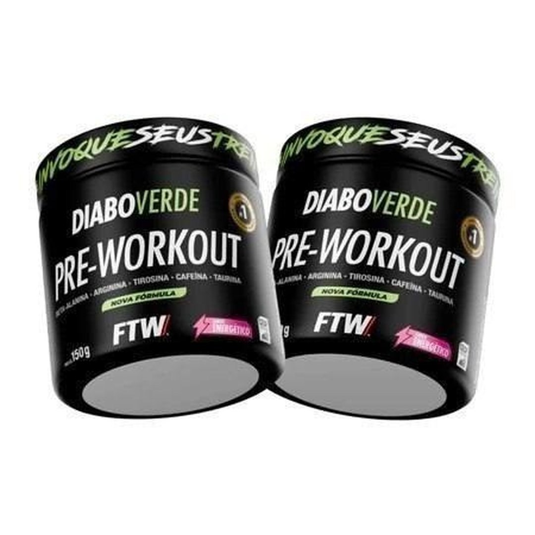 Kit 2x Pré Treino Diabo Verde Pre-Workout 150g Ftw (Vários sabores)