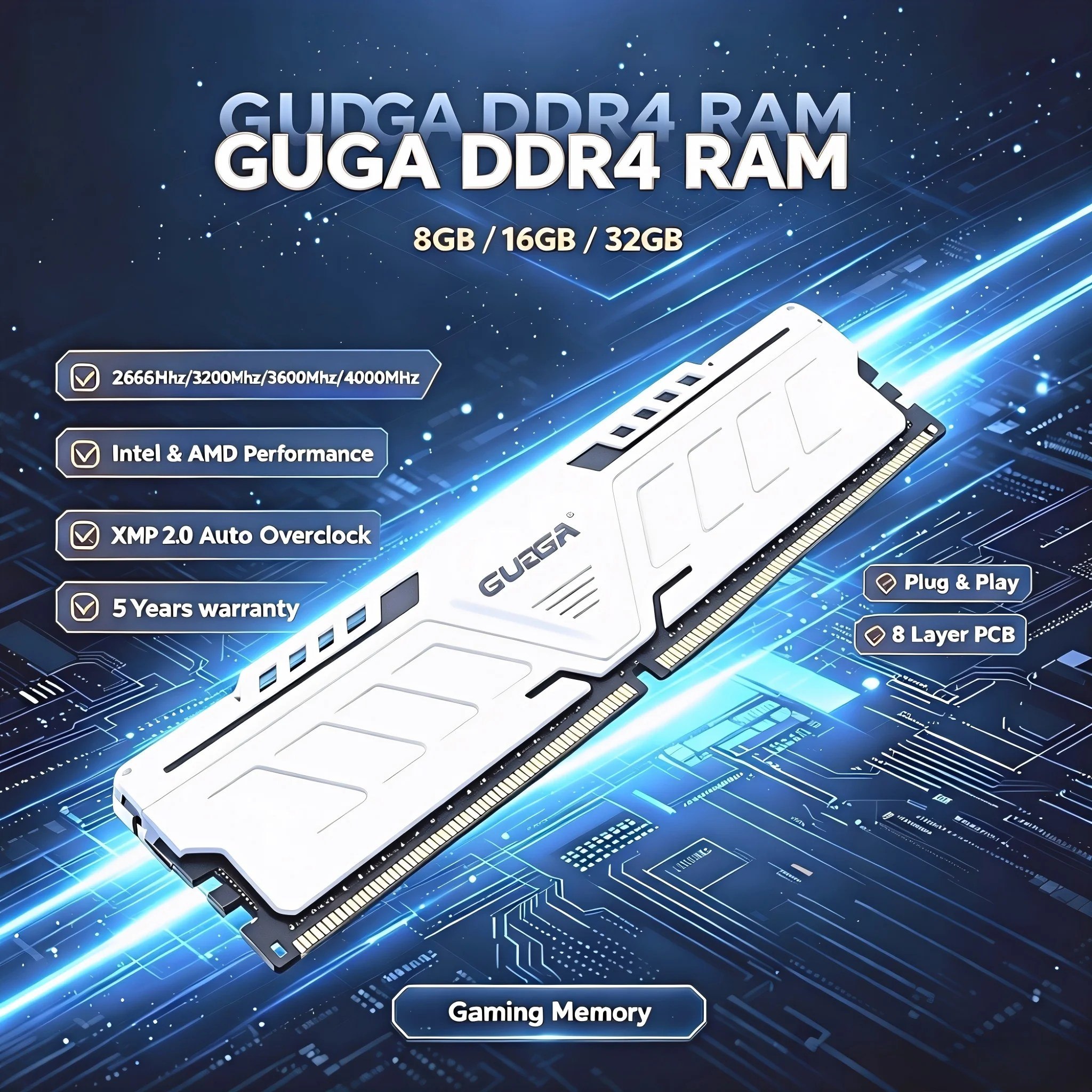 Memória Ram Gudga Ddr4 8Gb