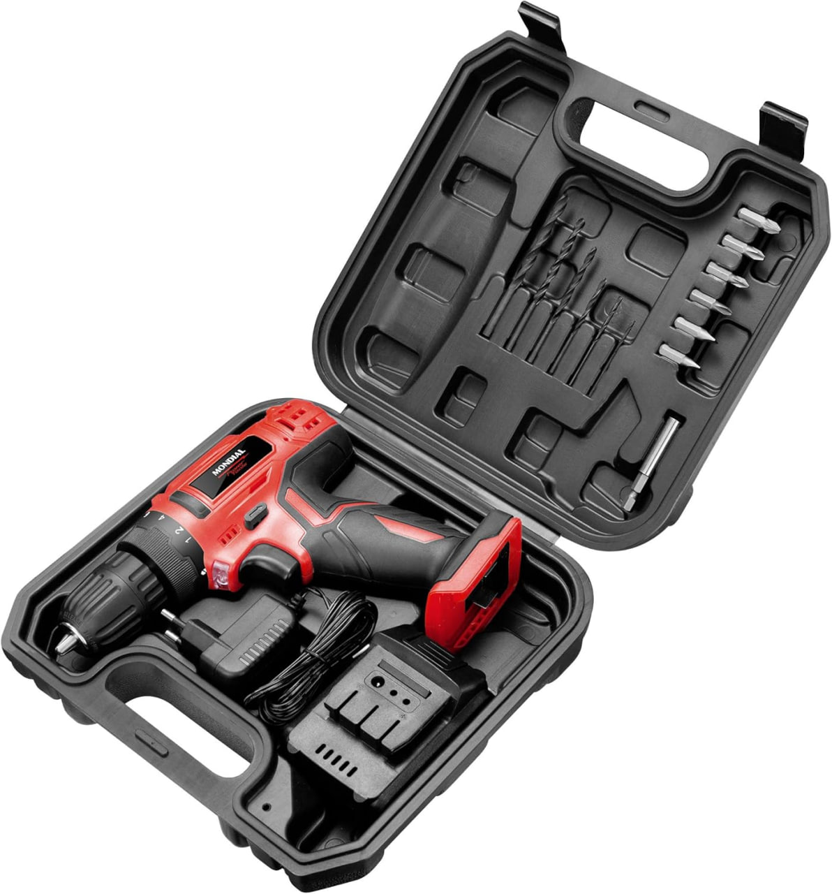 Furadeira e Parafusadeira à Bateria, Mondial, Vermelho, Bivolt FPF-06M