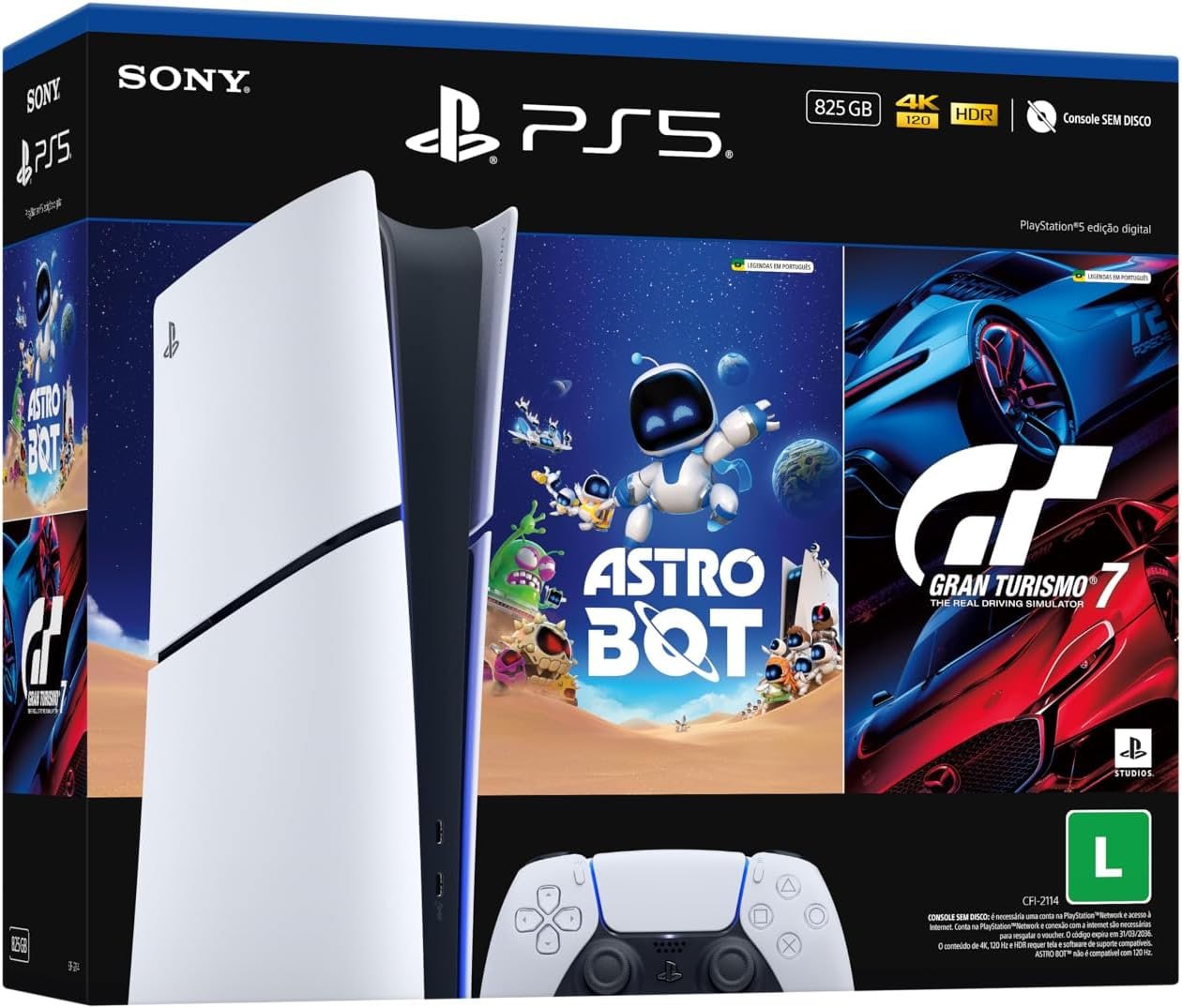 PlayStation®5 Slim Digital 825GB Pacote ASTRO BOT e Gran Turismo 7