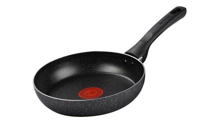 Frigideira Rochedo Stone Pro 20cm Preta com Efeito Pedra e Antiaderente Minerium, Alta Resistência e Durabilidade, Cabos Ergonômicos e Base Limpa Fácil