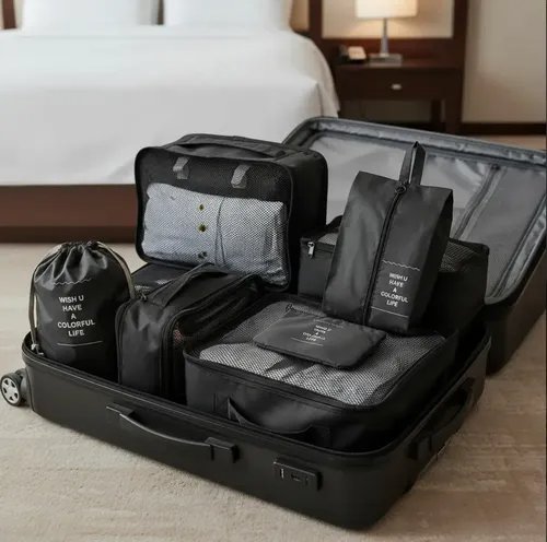 Organizador De Mala Para Viagem Kit 7 Peças Completo