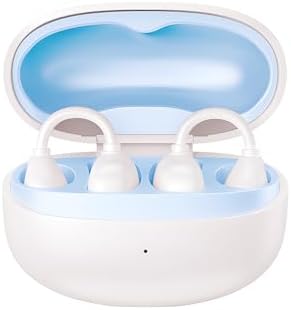 Fone de Ouvido Bluetooth sem Fio com Clip de Orelha, Fone Bluetooth Esportivo com Controle por Toque, Chamadas Mãos Livres, Estojo de Carregamento, Bluetooth 6.0