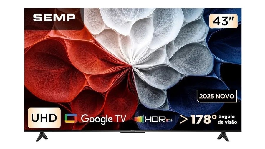 Smart Tv Semp 43" 4k S62 Google Tv Wi-fi Bt Hdmi 2.1 Hdr10+