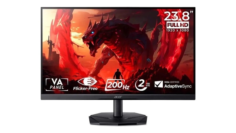 Monitor Gamer Acer Nitro 23.8 200hz 2ms Fhd Hdmi Va Kg241y-X3Bip Preto