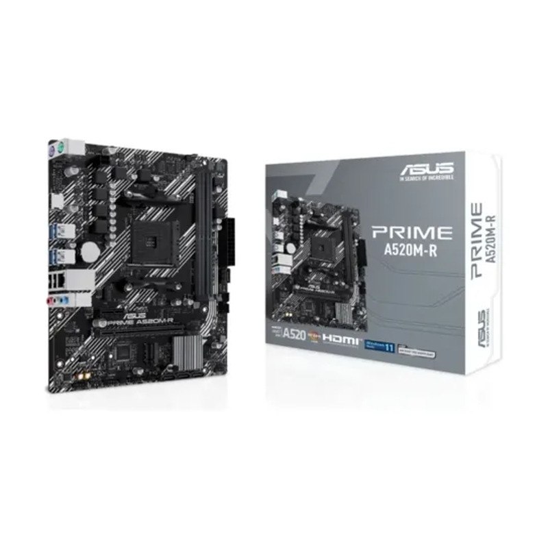 Placa Mãe Asus Prime A520m-r Am4 Ddr4 M.2 Chipset A520 Hdmi Preto
