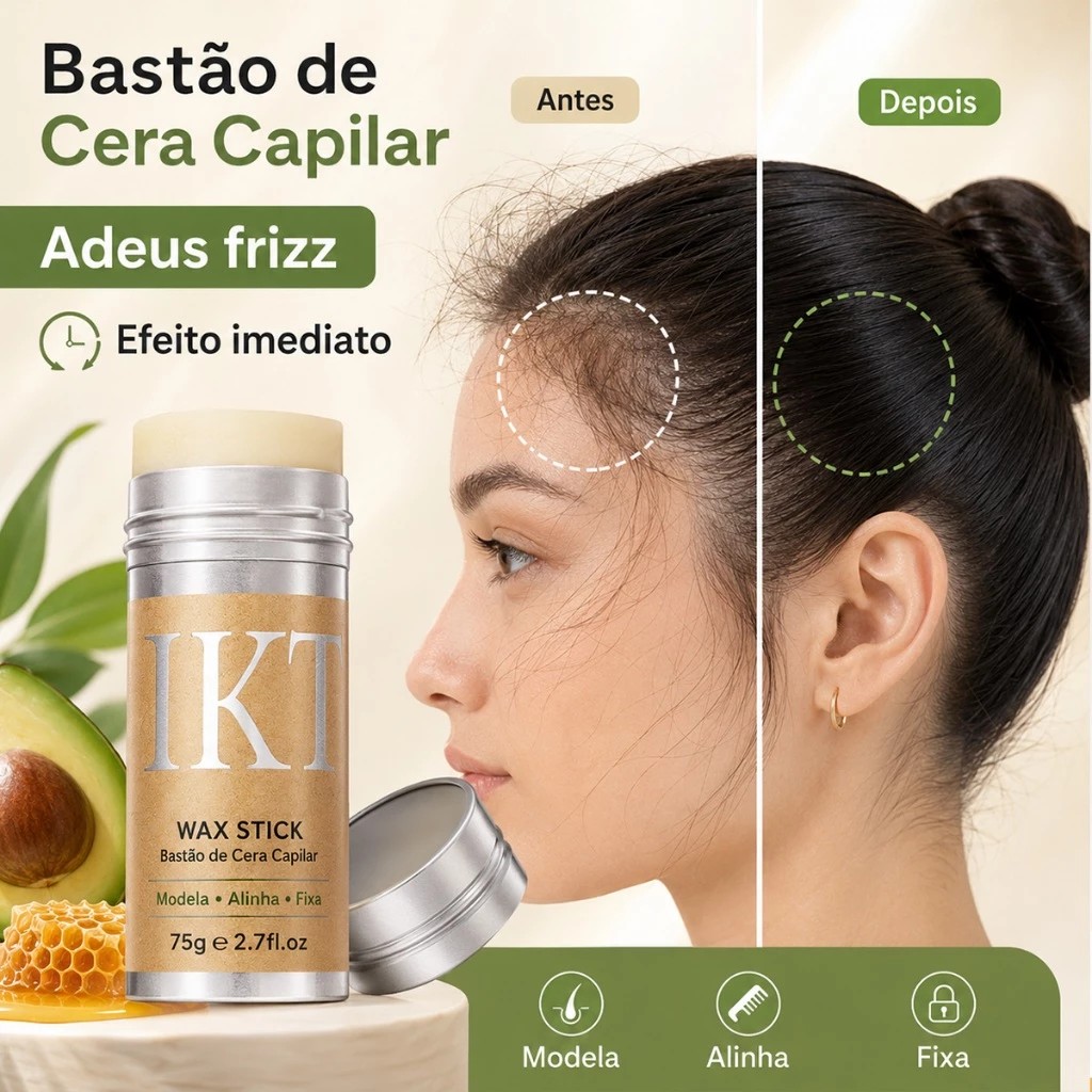 Cera capilar em bastão para modelagem de cabelo, cuidados capilares Anti-frizz
