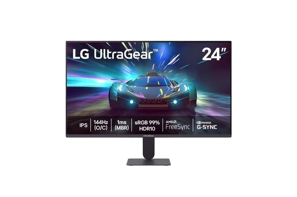 Lg UltraGear Monitor Gamer 24" Ips 144Hz (O/C) 1ms (Mbr) Full Hd (1920x1080) Hdr10 Nvidia G-Sync Amd FreeSync, Preto 24G411a