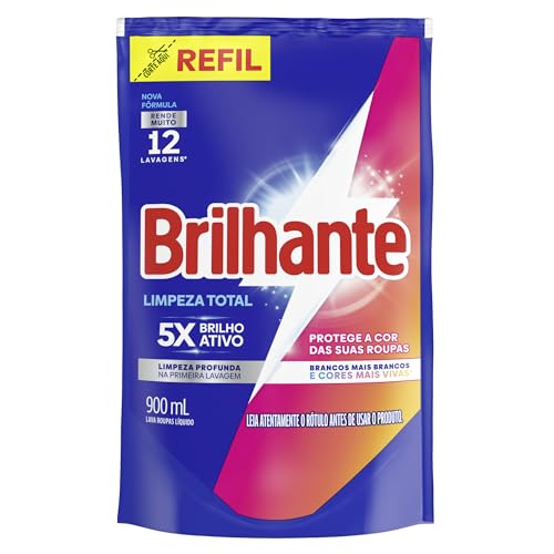 Brilhante Sabão Liquido Limpeza Total Refil 900mL