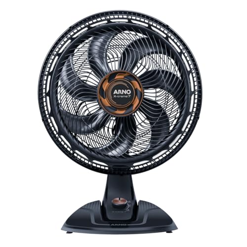 Ventilador de Mesa Arno X-TREME 7 40cm, 150W, 7 Pás, 3 Velocidades, Oscilação 80º, Power Zone, Modo Noturno Silencioso (VE71)