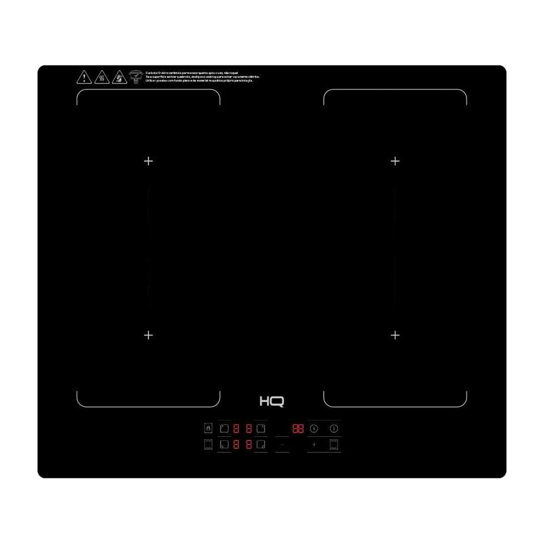 Cooktop De Indução Embutir HQ 4 Bocas Painel Touch Free Zone Preto 7000W HQ-IDE7004FZ 220V