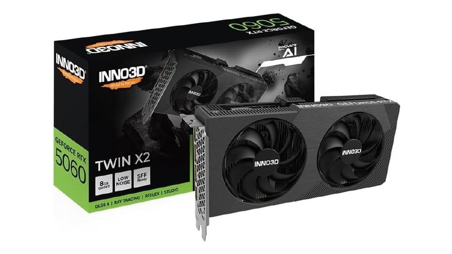 GPU INNO3D GEFORCE RTX 5060 TWIN X2 8GB 128BITS GDDR7 N50602-08D7-195071N