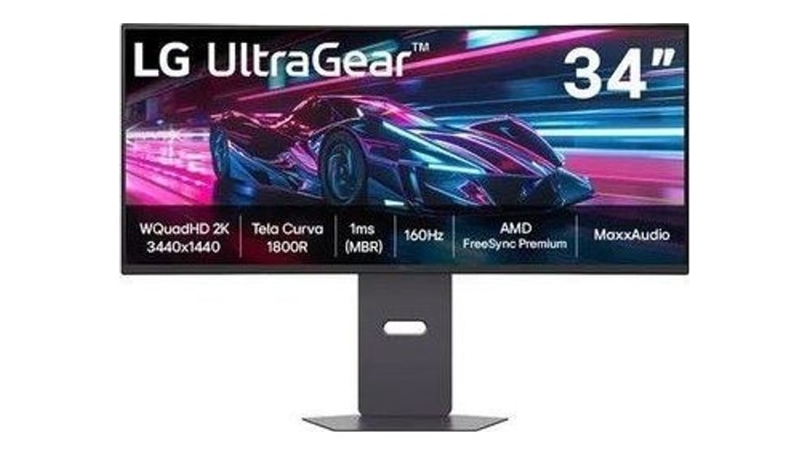 Monitor Gamer Lg UltraGear Curvo 34" QuadHD 2K, UltraWide 1800R, 160Hz, 1ms