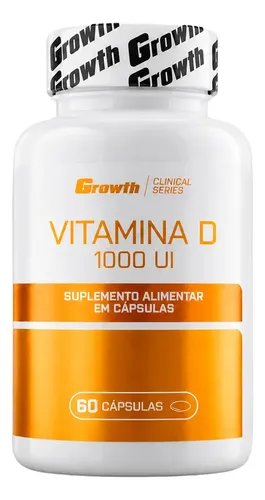 Vitamina D 1000UI Growth Supplements 60 Cáps