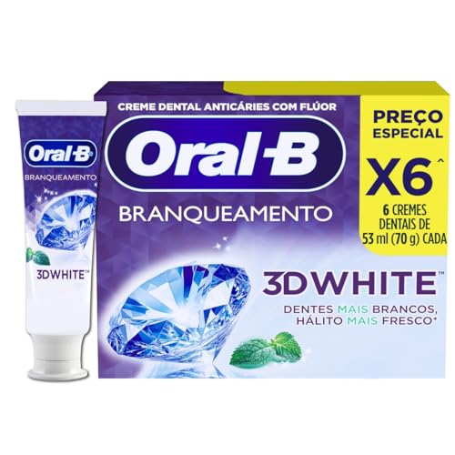 Oral-B Pasta de Dente 3D White Branqueadora 70g - 6 Unidades