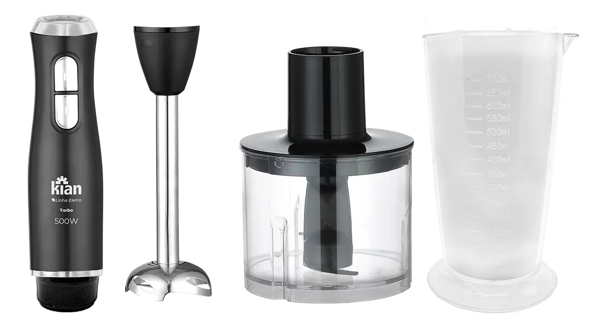 Mixer 2 Em 1 Turbo 500w 2 Velocidades Preto